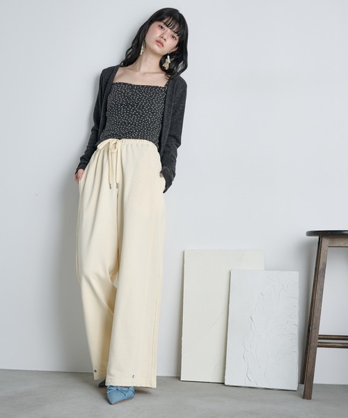 THE Yon ワイドパンツ スウェットパンツ ジャージ コットン裏毛サイド