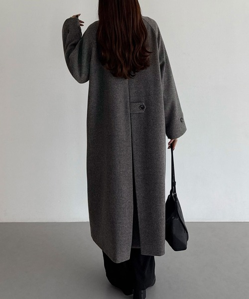 「callautia」 ステンカラーコート X-LARGE ダークグレー レディース_画像6