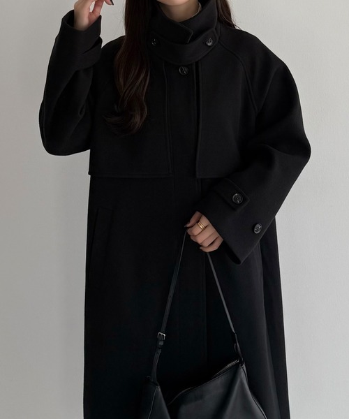 「callautia」 ステンカラーコート X-LARGE ダークグレー レディース_画像7