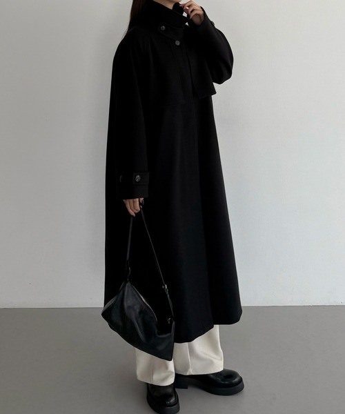 「callautia」 ステンカラーコート X-LARGE ダークグレー レディース_画像8