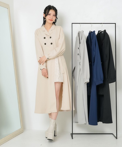 「Newlyme」 長袖ワンピース MEDIUM ブラック レディース_画像2