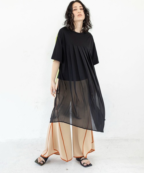 「OSMOSIS」 半袖カットソー ONE SIZE ライトグリーン レディース_画像5
