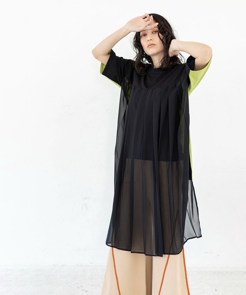 「OSMOSIS」 半袖カットソー ONE SIZE ライトグリーン レディース_画像7