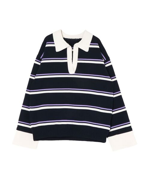 GYDA（ジェイダ） ニット セーター スキッパーPOLOボーダーニット 