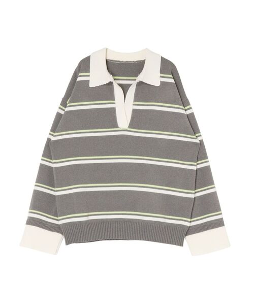 GYDA（ジェイダ） ニット セーター スキッパーPOLOボーダーニット 