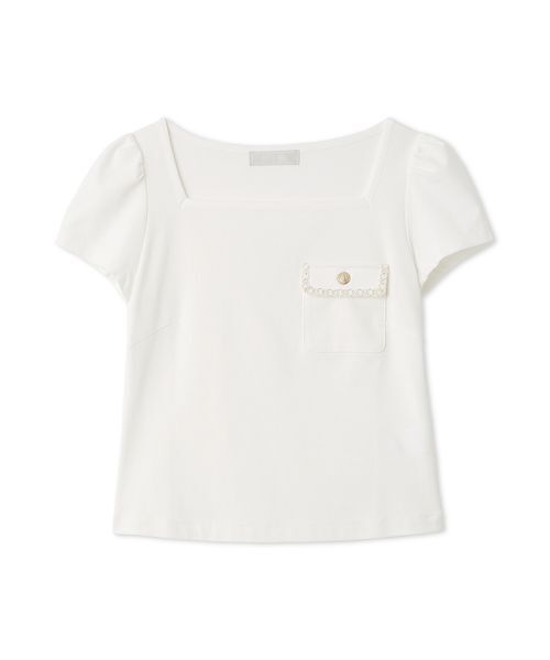 tシャツ 「洗える」トリムポケットTシャツ レディースの画像