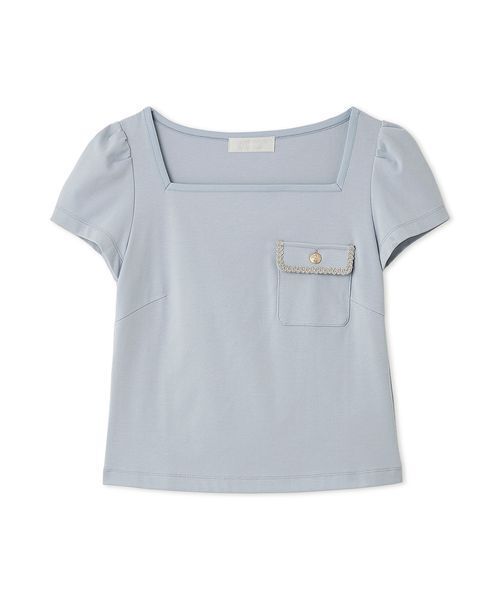 tシャツ 「洗える」トリムポケットTシャツ レディースの画像