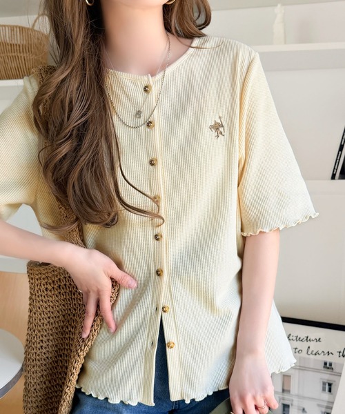 classicalelf（クラシカルエルフ） tシャツ 半袖 小さめ刺繍の上品さで