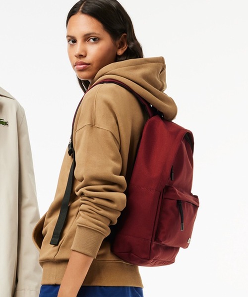「LACOSTE」 リュック FREE エンジ メンズ