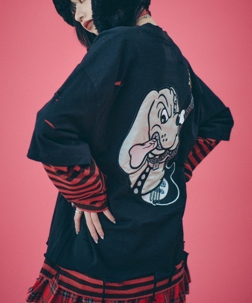 「GALFY」 長袖Tシャツ X-LARGE ベビーピンク メンズの画像