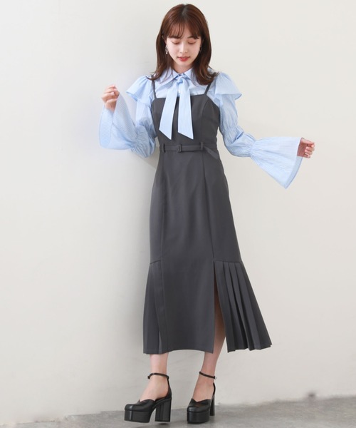 「Cheek」 キャミソールワンピース MEDIUM モカ レディース_画像3