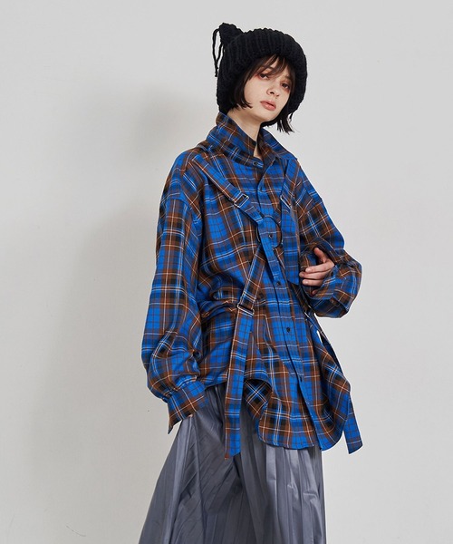 「SeeSew」 長袖シャツ M ブルー メンズ_4
