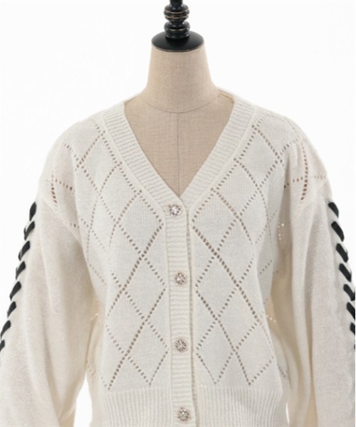 「axes femme POETIQUE」 ニットカーディガン MEDIUM サックスブルー レディース_画像5