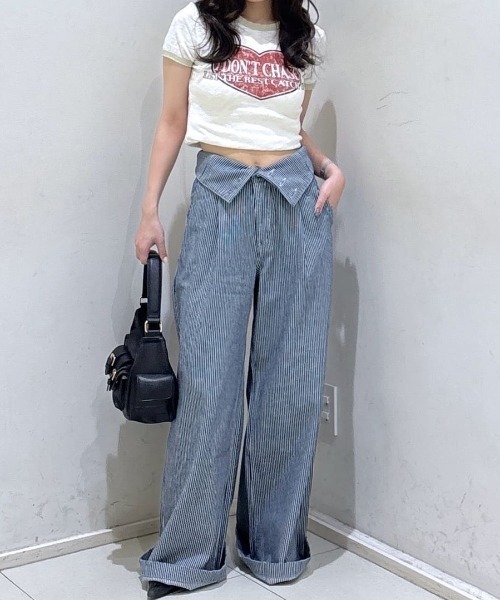 ワイドパンツ ジーンズ デニム デニムパンツ 「再入荷」CORSET DESIGN BAGGY レディースの画像