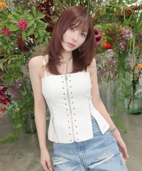 トップス JOSEMOON JOSEMOON ZIP UP BUSTIER JOSE MOON（ジョゼムーン） チューブトップ ベアトップ ARMURE ZIP