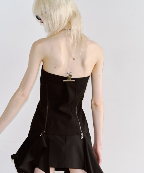 新品タグ付き JOSE MOON ジップアップ ビスチェ 38 JOSE MOON（ジョゼムーン） チューブトップ ベアトップ ARMURE ZIP