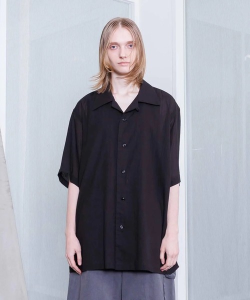 新品未使用 VOAAOV SS シャツ BLACK 2 VOAAOV（ヴォアーブ） シャツ 半袖 「VOAAOV」SHEER SHIRT Short