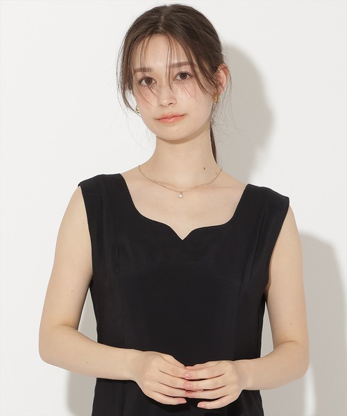 ワンピース バックリボンノースリーブAラインワンピースの画像