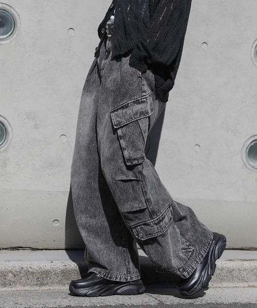 「ROCHEM」 カーゴパンツ L ブルー メンズ_画像4