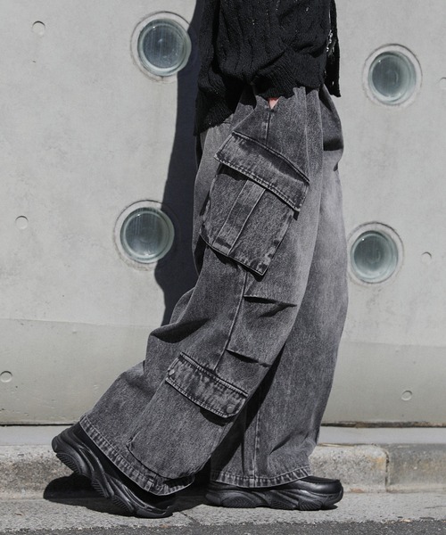 「ROCHEM」 カーゴパンツ L ブルー メンズ_画像8