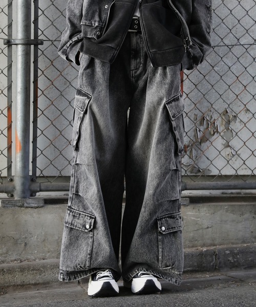 「ROCHEM」 カーゴパンツ L ブルー メンズ_画像9