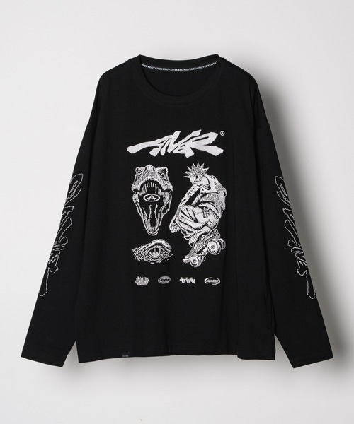 「AIVER」 長袖Tシャツ LARGE ブラック メンズ_画像3
