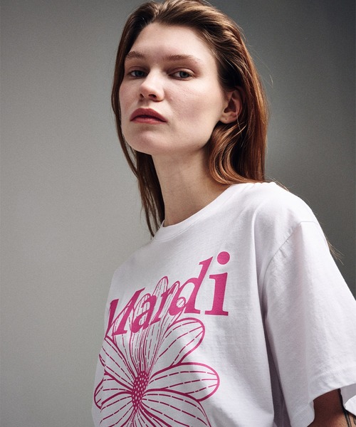 「Mardi Mercredi」 半袖Tシャツ FREE ブラック×ピンク レディース_画像3