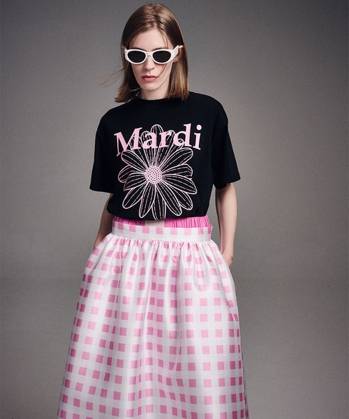 「Mardi Mercredi」 半袖Tシャツ FREE ブラック×ピンク レディース_画像7
