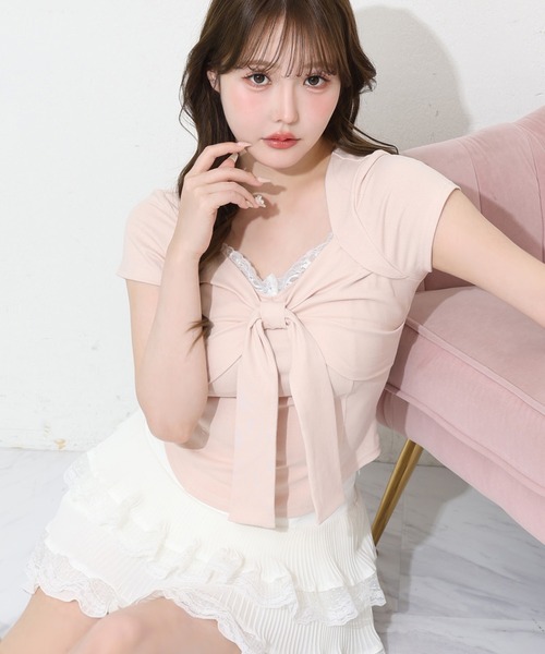 one after another NICE CLAUP tシャツ 半袖 「hinano企画」レース付き