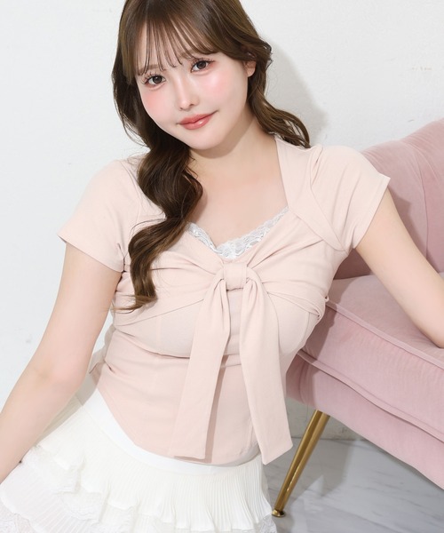 one after another NICE CLAUP tシャツ 半袖 「hinano企画」レース付き