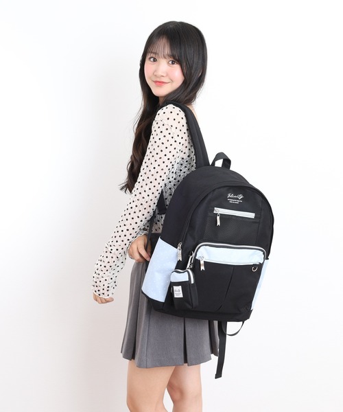 リュック Coboca+ポリ星ドットポーチ付Dパック キッズ 子供 女の子の画像