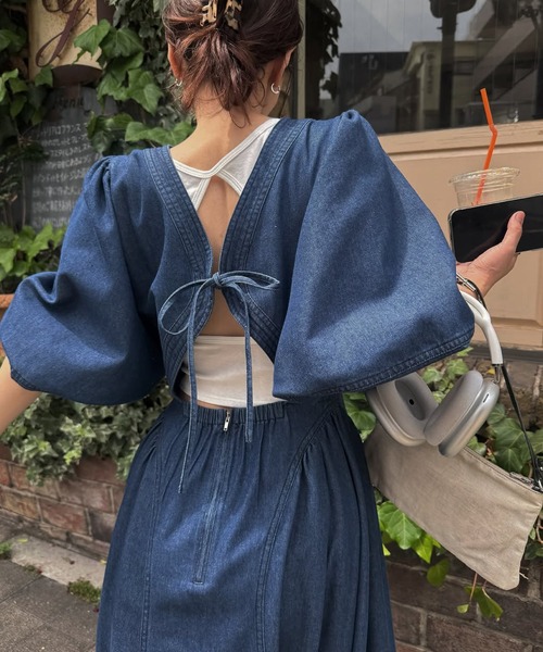 WILLFULLY（ウィルフリー） ワンピース back open switching bicolor