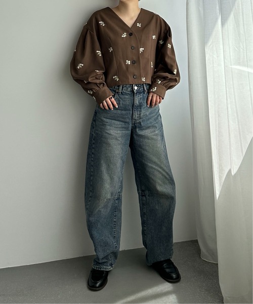 「PILIT」 長袖ブラウス MEDIUM ブラック レディース_画像3