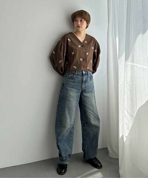「PILIT」 長袖ブラウス MEDIUM ブラック レディース_画像5