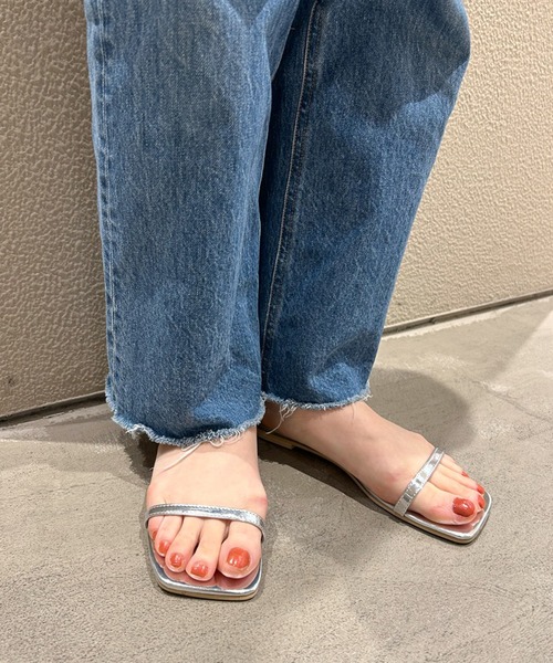 「SHENERY」 フラットサンダル 36 シルバー レディース_画像6
