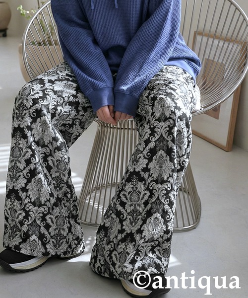 「antiqua」 イージーパンツ LARGE ブラック レディース_画像7