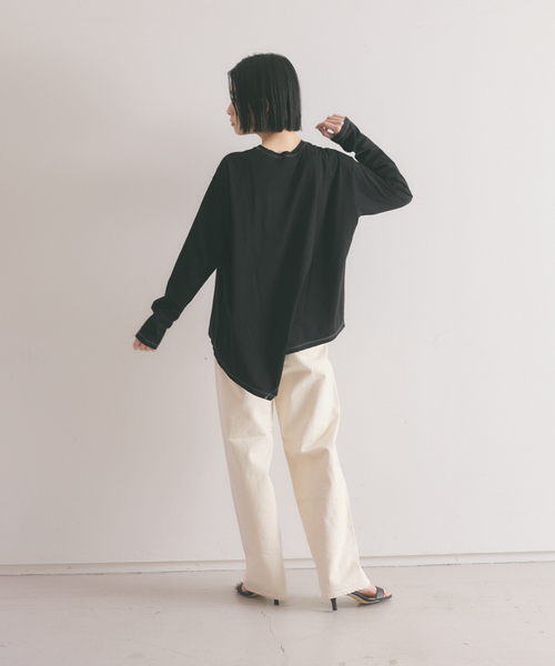 「qualite」 長袖カットソー フリー ブラック レディース_画像5