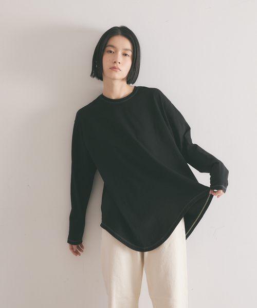 「qualite」 長袖カットソー フリー ブラック レディース_画像6