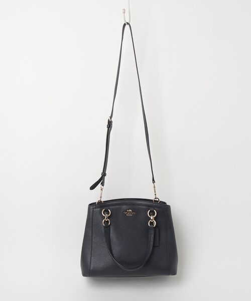 COACH コーチ ワンショルダーバッグ 2way ポピー シグネチャー 黒 COACH（コーチ） ワンポイント2WAYバッグ - ネイビー レディース