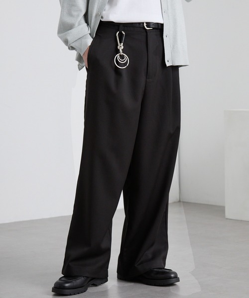 MONO-MART（モノマート） スラックス TRストレッチ タックワイド