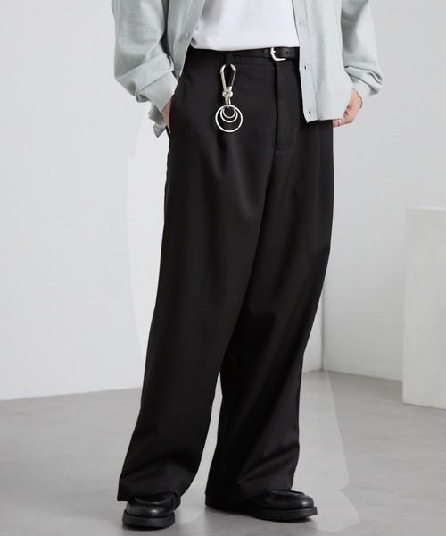 MONO-MART（モノマート） スラックス TRストレッチ タックワイド