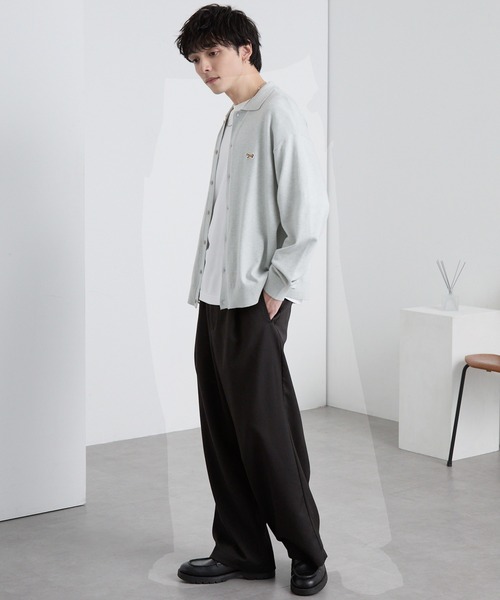 MONO-MART（モノマート） スラックス TRストレッチ タックワイド