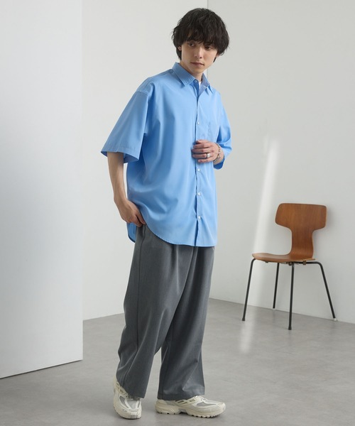 MONO-MART（モノマート） スラックス TRストレッチ タックワイド