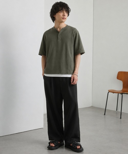 MONO-MART（モノマート） ワイドパンツ スラックス TRストレッチ