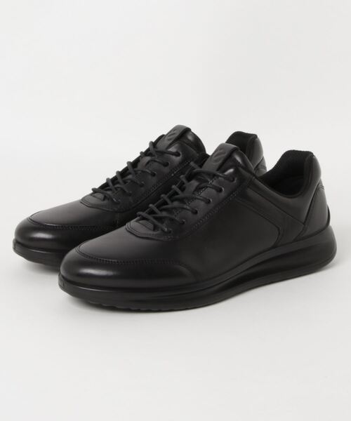 【新品】エコー ECCO レザースニーカー Aquet Lace 黒 ecco（エコー） スニーカー AQUET メンズ レザースニーカー レース