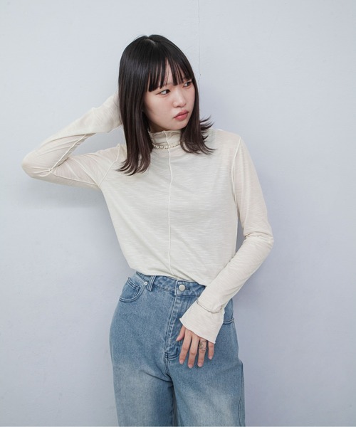 POPPY スワンシアーハイネックトップス HIGH NECK GLITTER TOPS (SILVER) – POPPY