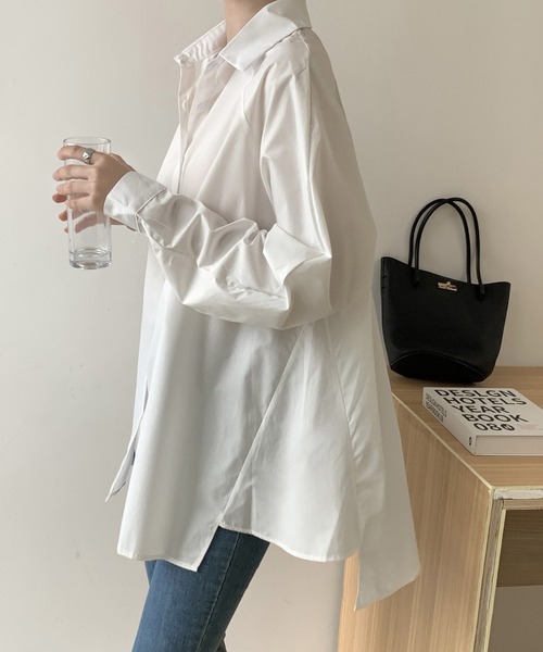 ella selectshop ロングスリットブラウス ロングシャツ ブラウス ella selectshop ロングスリットブラウス ロングシャツ ブラウス