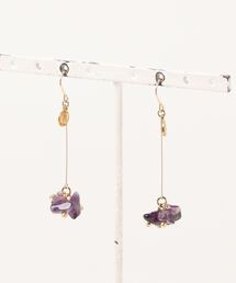 １4Kgf天然石ピアス　tetete♪tensino♪hane♪ TONE ピアス 「airy」さざれ石ピアス・14kgf「天然石