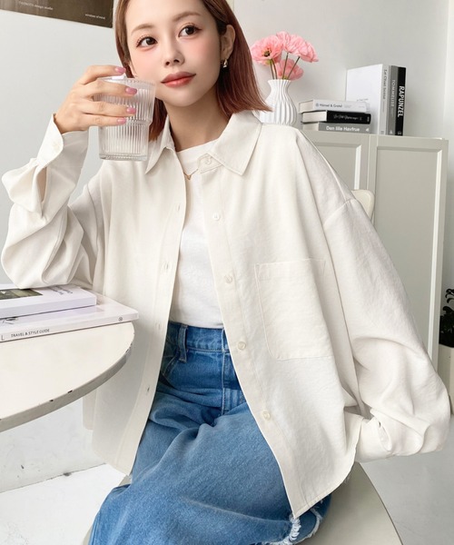 新品未使用 ラブシャツ ブラウス／S／長袖 送料無料】ストレッチブラウス M-LL 洗える 長袖 レディース トップス