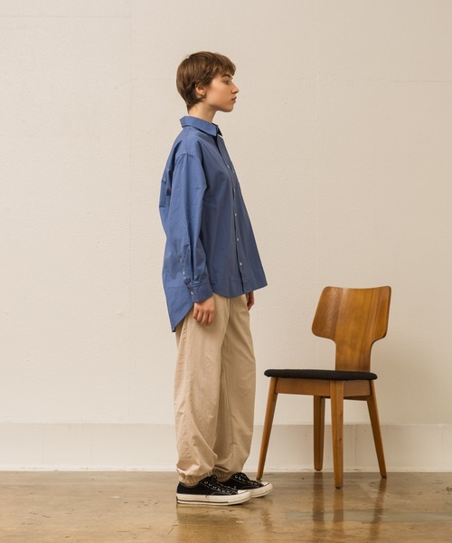 ブラウス シャツ ビッグシルエットバックデザインストレインシャツ レディース Allumer ブラウス シャツ ビッグシルエットバックデザイン